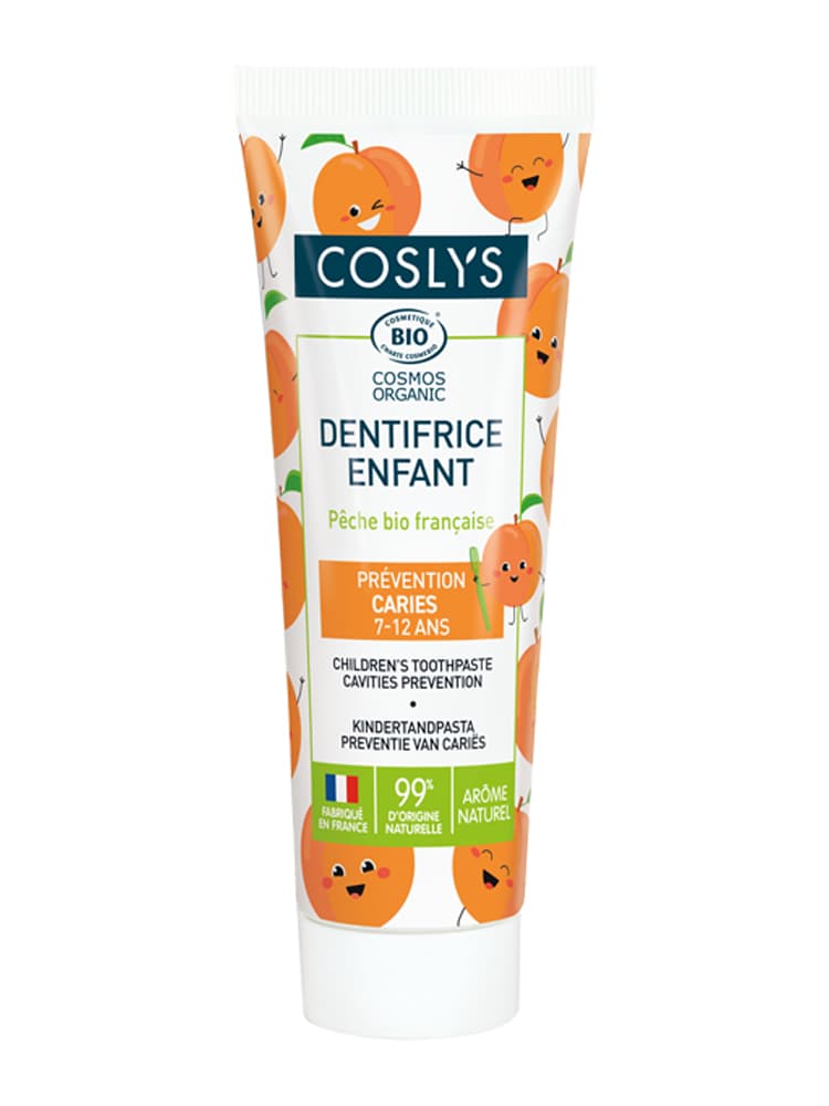 Coslys Dentifrice Enfant 7-12 ans Prévention Caries Pêche 50 ml